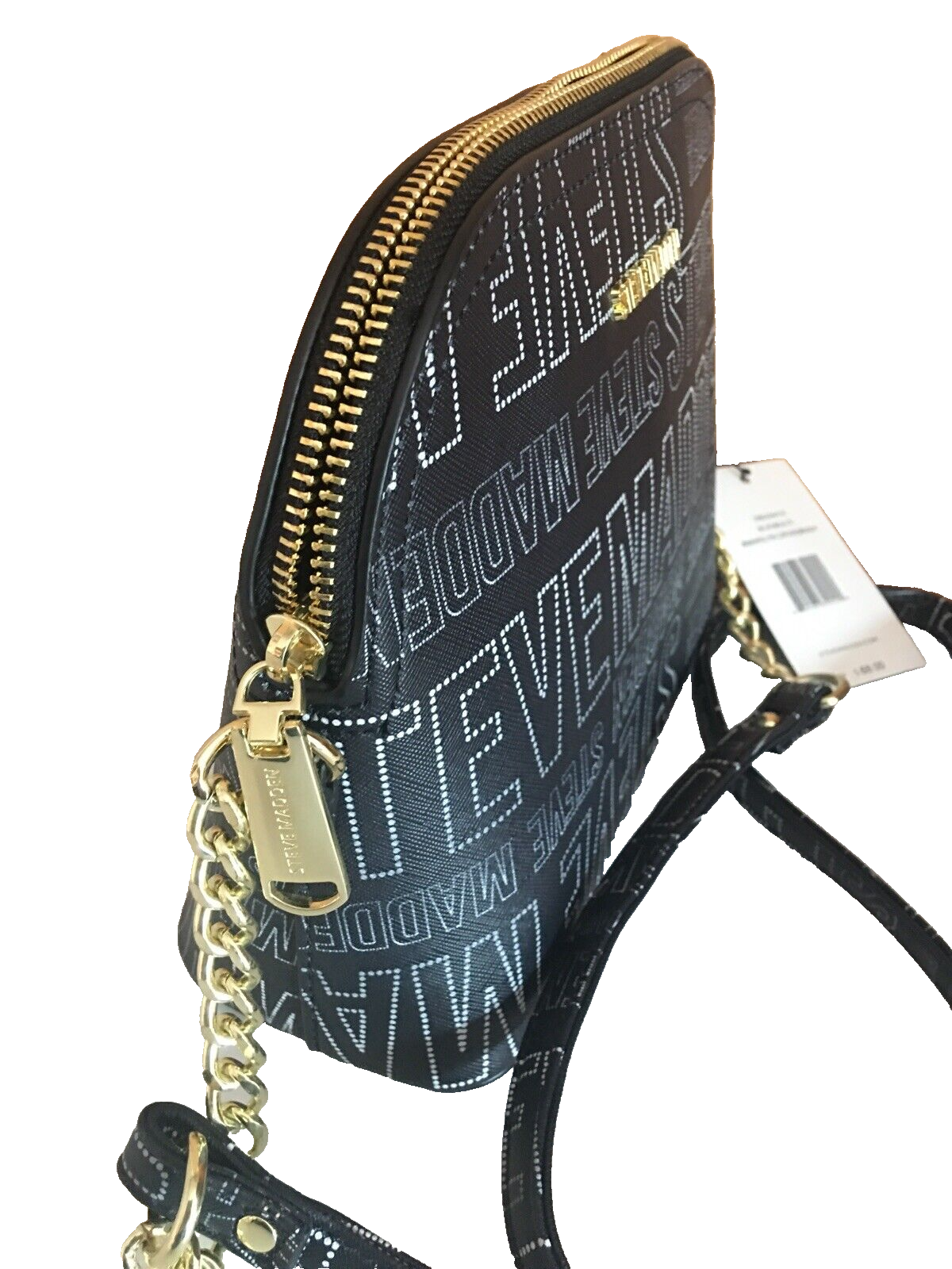 Steve Madden Handbag BMarilyn Black&White Logo Printed Crossbody  NEW