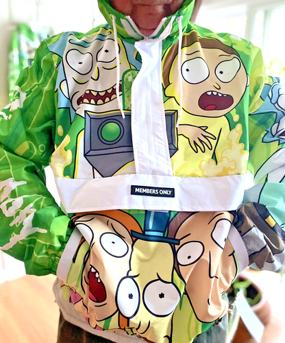Rick and Morty Members Only Pullover Windbreaker Jacket Sze. Medium ~SUPER COOL!