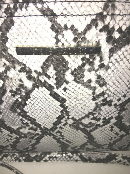 STEVE MADDEN HANDBAG BMAGGIE NATURAL BLACK/WHITE PRINT-DOME SILVER-HARDWARE