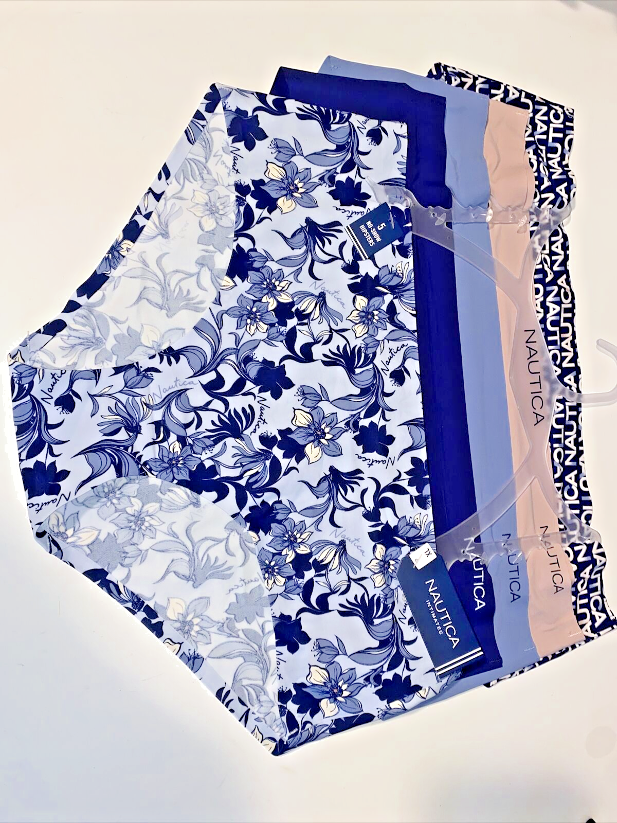 NÁUTICA ~ Women's NT9509~ Laser Briefs Panties Hipsters 5-Pair ~ XL  ~UNIQUE