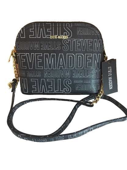 Steve Madden Handbag BMarilyn Black&White Logo Printed Crossbody  NEW
