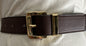 MICHAEL KORS BELT REVERSIBLE BROWN TO VANILLA PRINTED MK LOGO GOLD BUCKLE NICE!!