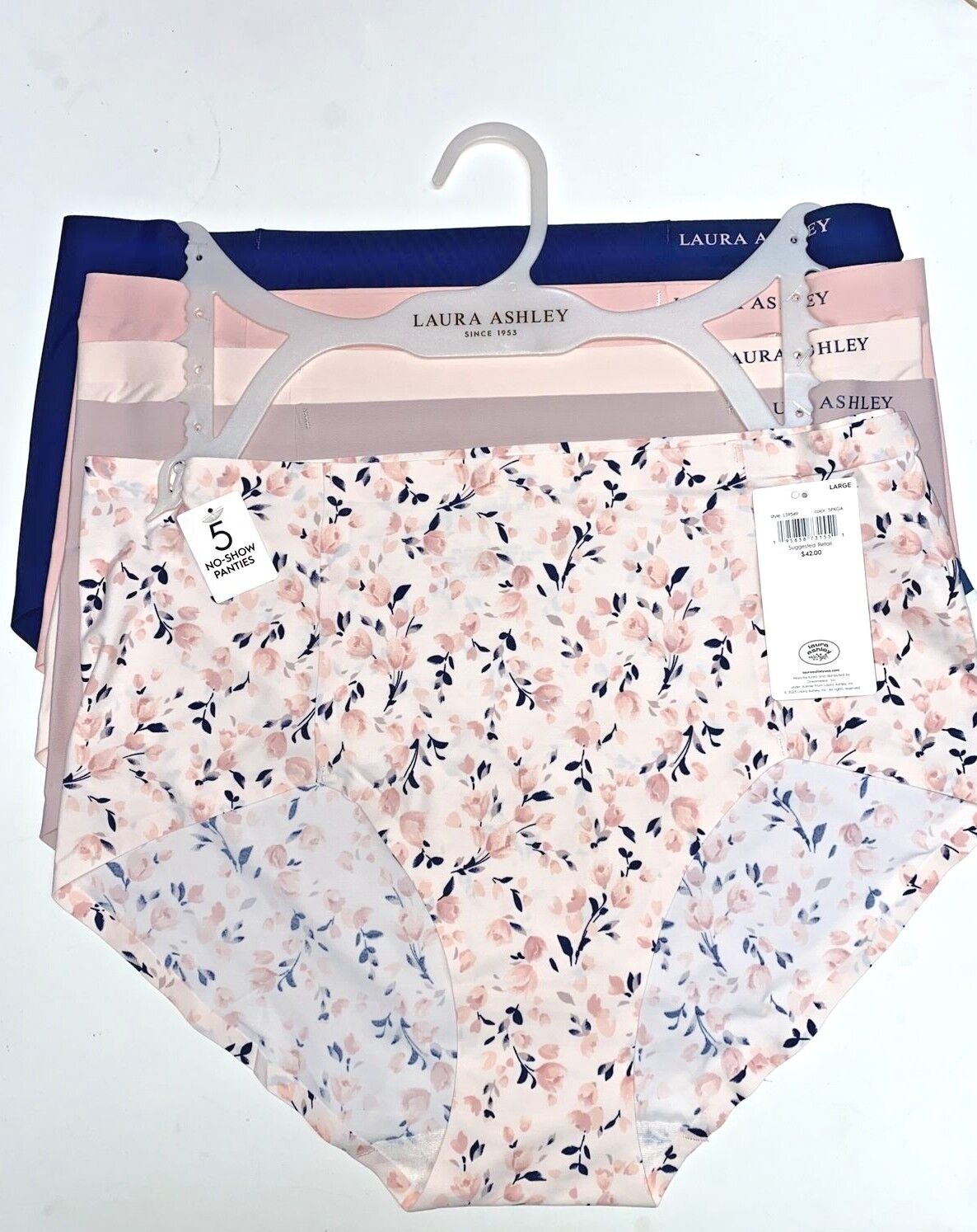 LAURA ASHLEY~5 Pack FIT PANTIES~MULTICOLOR~ STYLE # LS9549~ALL SIZES~GREAT FIT!