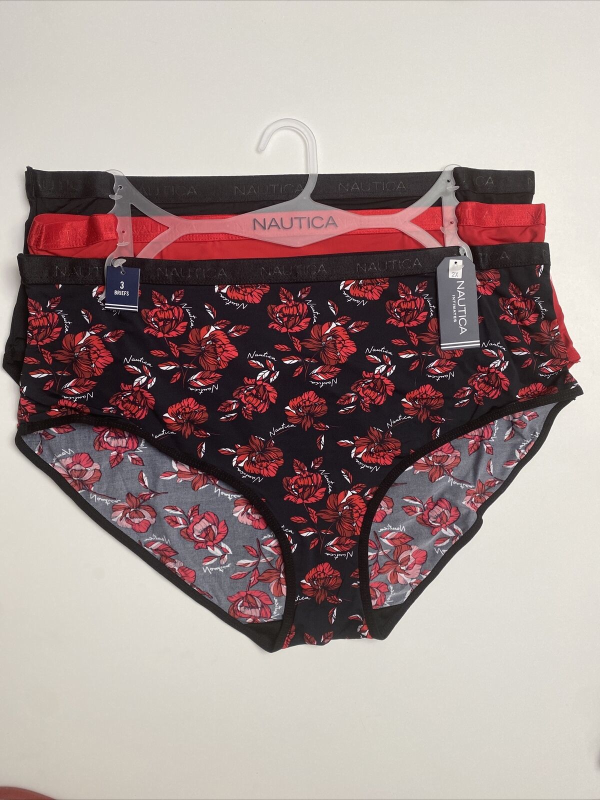 NAUTICA 3Pack BRIEFS PLUS SIZES~NYLON & SPANDEX MULTICOLOR~  NT3559~ALL SIZES!