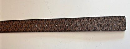 Michael Kors Belt Reversible Chocolate To Luggage Two-Tone MK Logo Buckle Nice!!