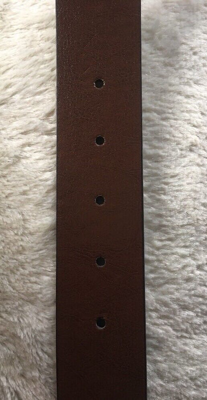 MICHAEL KORS BELT REVERSIBLE CHOCOLATE TO LUGGAGE MK LOGO GOLD BUCKLE MSRP $48