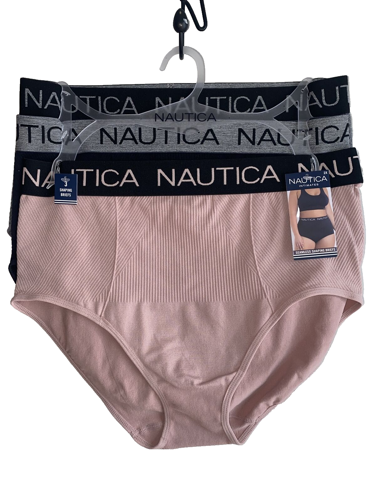NAUTICA INTIMATES NT4134 3PKD MF~2XL~SEAMLESS SHAPING BRIEF PANTIES GREAT FIT!