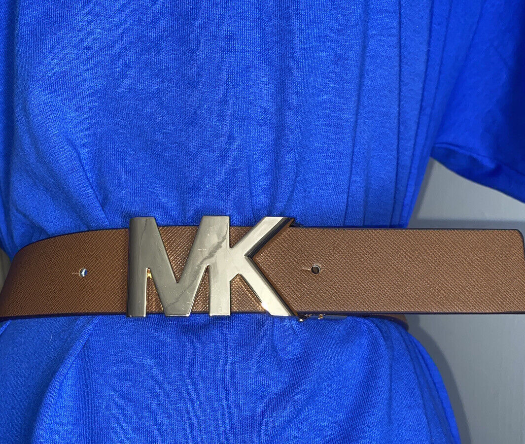 Michael Kors Belt Vanilla/Luggage Reversible Printed MK Logo and Buckle SMALL