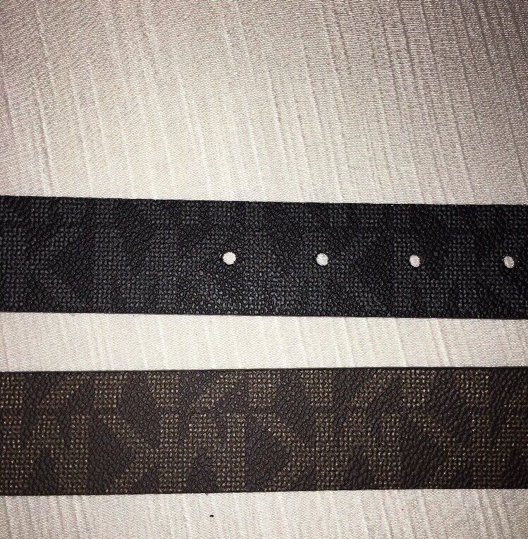 MICHAEL KORS BELT REVERSIBLE BLACK TO BROWN RECTANGULAR SILVER BUCKLE NICE!!!!