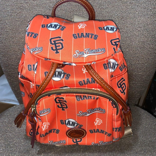 Dooney And Bourke Orange with Giants Print Medium Backpack BNYGI382T