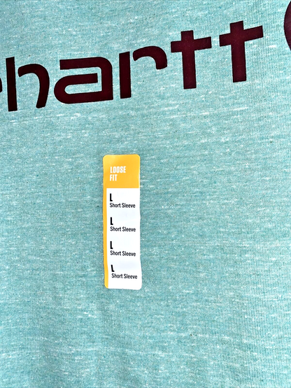 Carhartt Men's Loose Fit Heavyweight Short-Sleeve Logo~ Large T-Shirt Sea Green