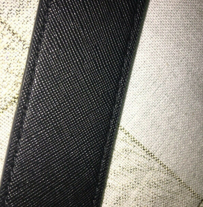MICHAEL KORS BELT BLACK TO BLACK MK LOGO TWIST REVSESIBLE SILVER BUCKLE MSRP $58