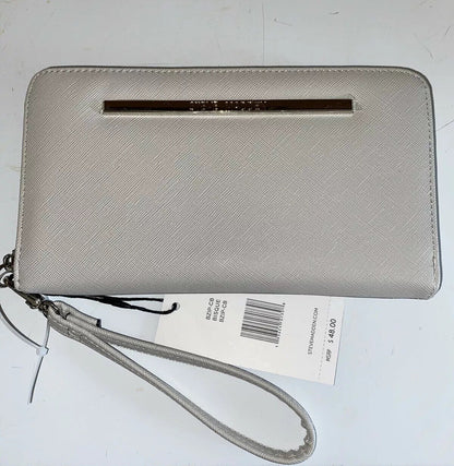 STEVE MADDEN WALLET WRISTLET BISQUE/GRAY TWO TONE