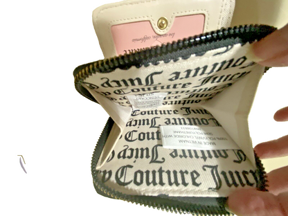 JUICY COUTURE GOTHIC PEEK A BOW SMALL ZIP AROUND WALLET FOLD OVER-UNIQUE!!