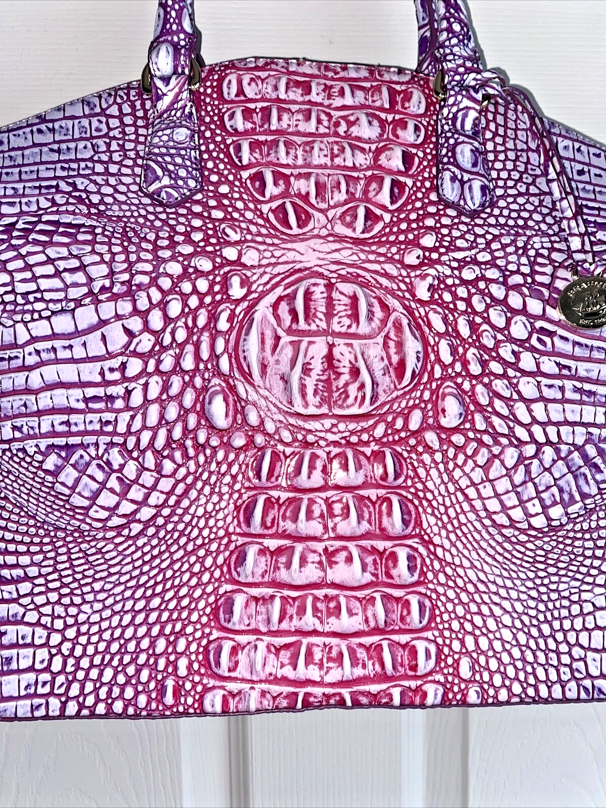 Brahmin Large Duxbury Satchel Bag Boysenberry Ombre Melbourne~Genuine Leather❤️