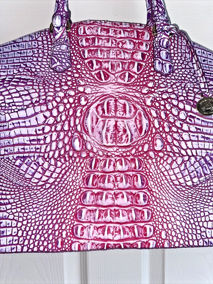 Brahmin Large Duxbury Satchel Bag Boysenberry Ombre Melbourne~Genuine Leather❤️