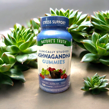 Nature's Truth~Ashwagandha Gummies 300 mg 120 ct~Natural Cherry Flavor~NON GMO~