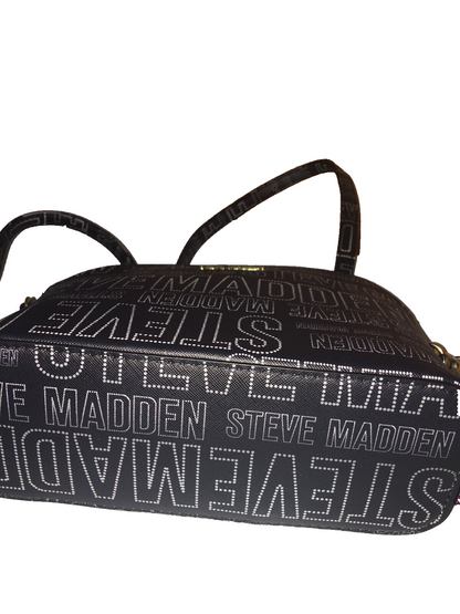 Steve Madden Handbag BMarilyn Black&White Logo Printed Crossbody  NEW