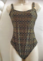NIP TUCK BOND EYE ONE PIECE SWIMSUIT Black & Gold NWT