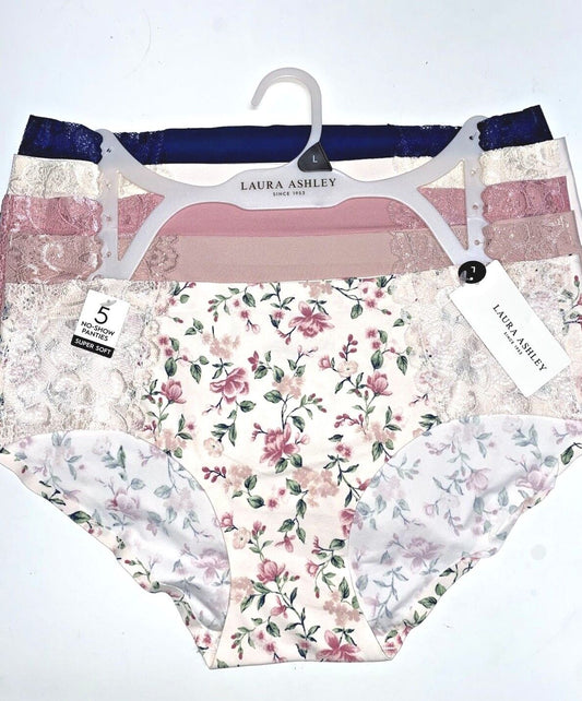 LAURA ASHLEY~5 Pack FIT PANTIES~MULTICOLOR~ STYLE # L3284~ALL SIZES~GREAT FIT!
