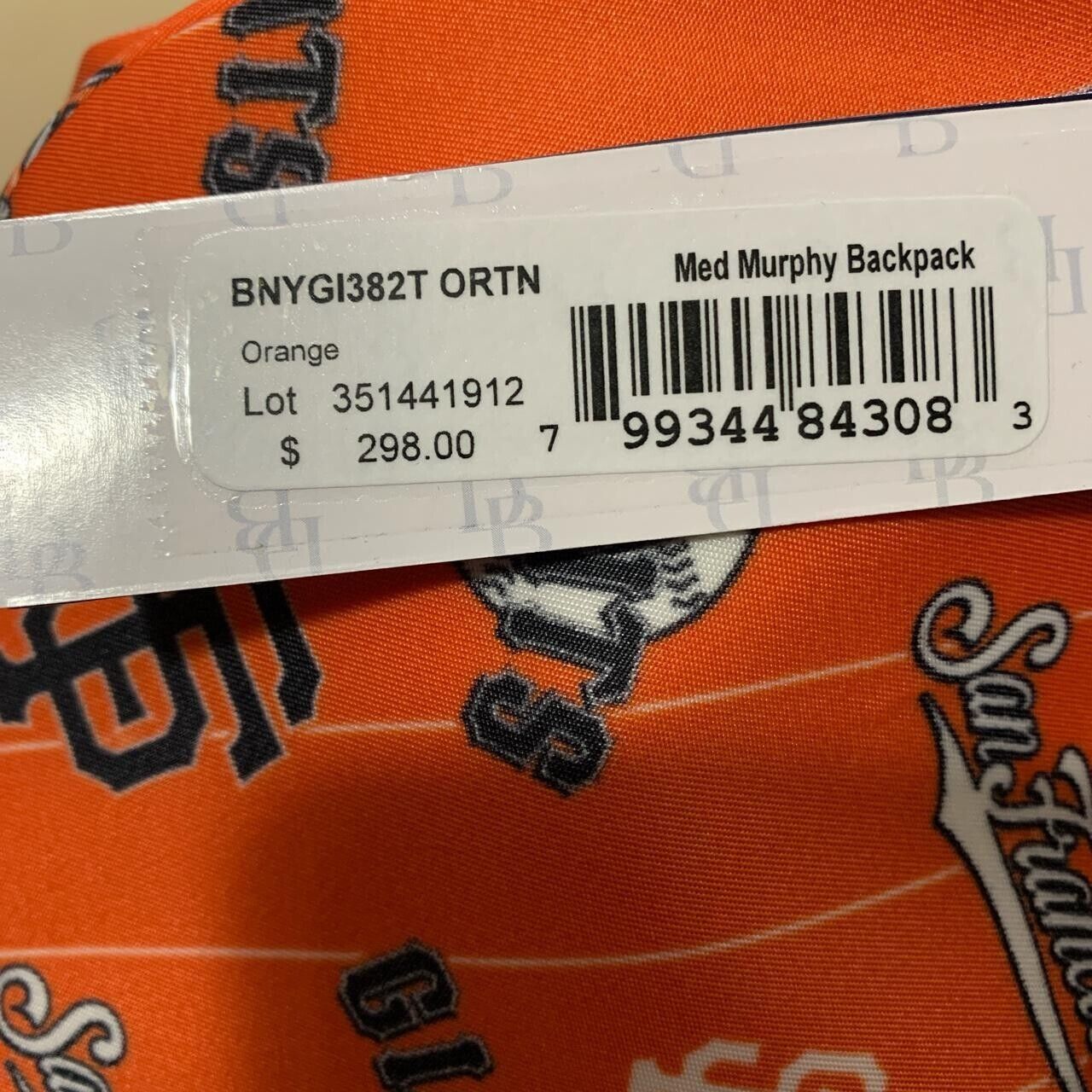 Dooney And Bourke Orange with Giants Print Medium Backpack BNYGI382T