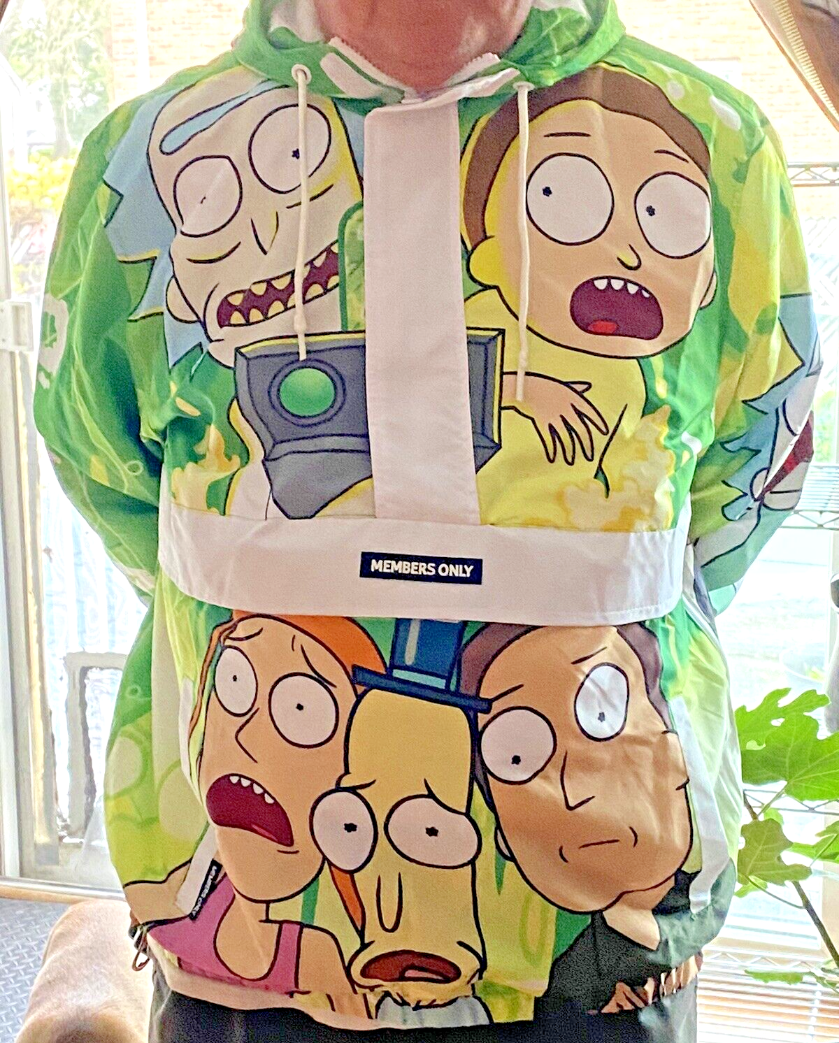 Rick and Morty Members Only Pullover Windbreaker Jacket Sze. Medium ~SUPER COOL!