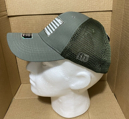 Highland Tactical Hat Khaki Green With Distressed American Flag