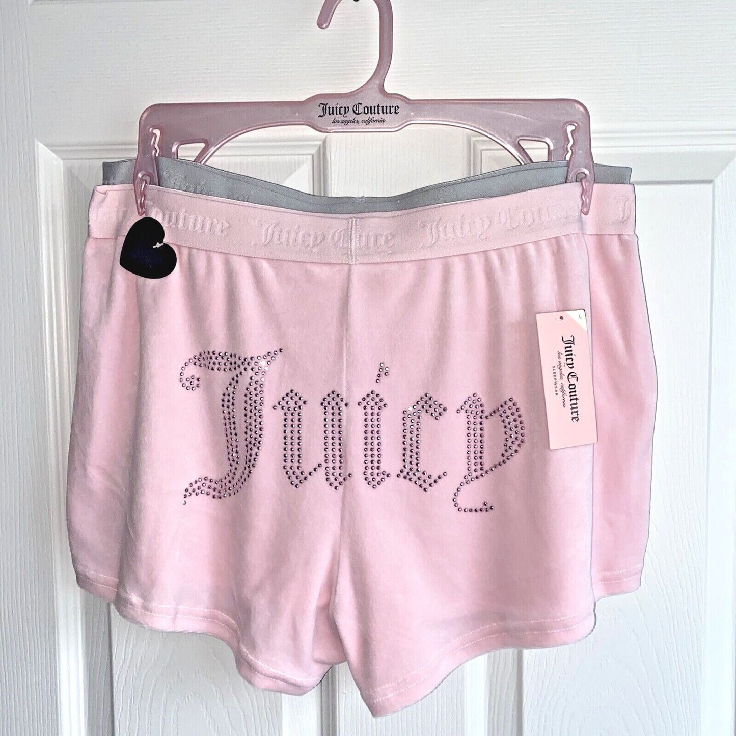 JUICY COUTURE Sleepwear Velour Shorts~Style JC1751~2 Pair ~ All sizes~~REAR FIND