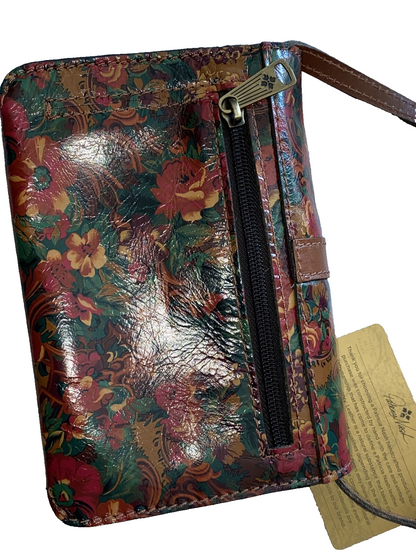 Patricia Nash~TORRI Floral Leather XBDY Purse Clutch~RUSTIC NATURE~NWT CUTE 🌺