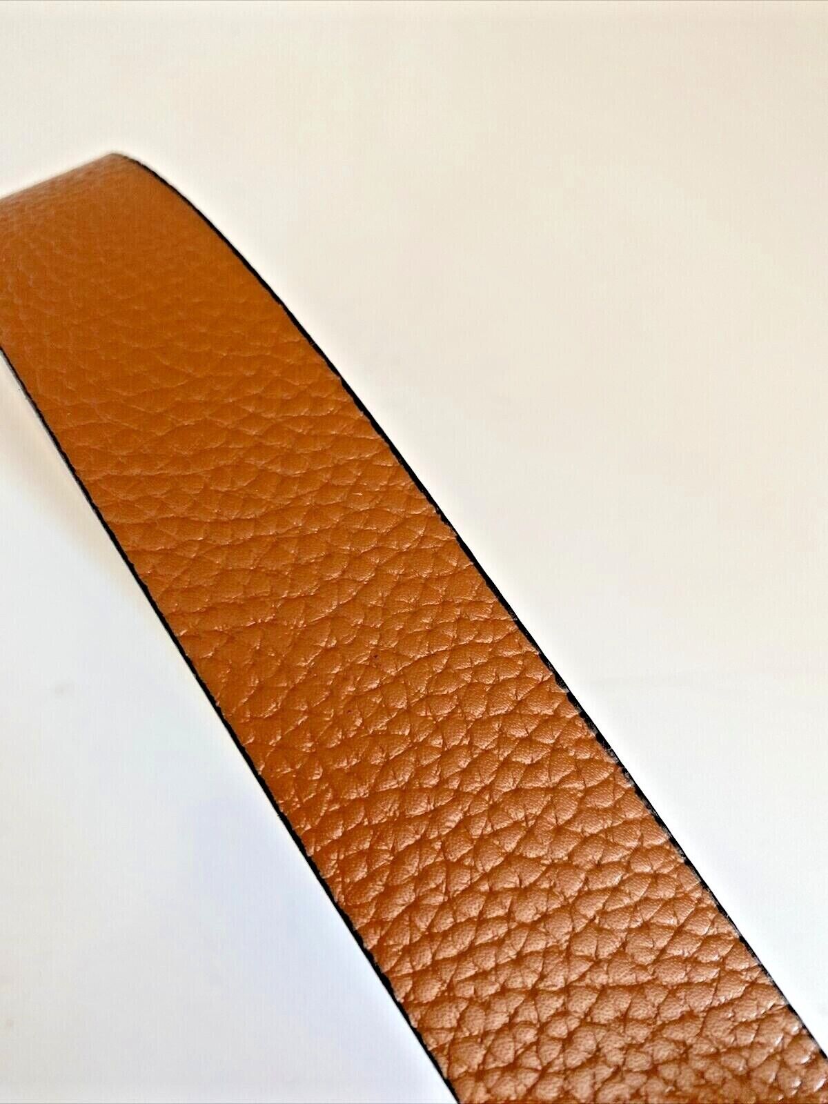 Michael Kors Belt Reversible Chocolate To Luggage Two-Tone MK Logo Buckle Nice!!