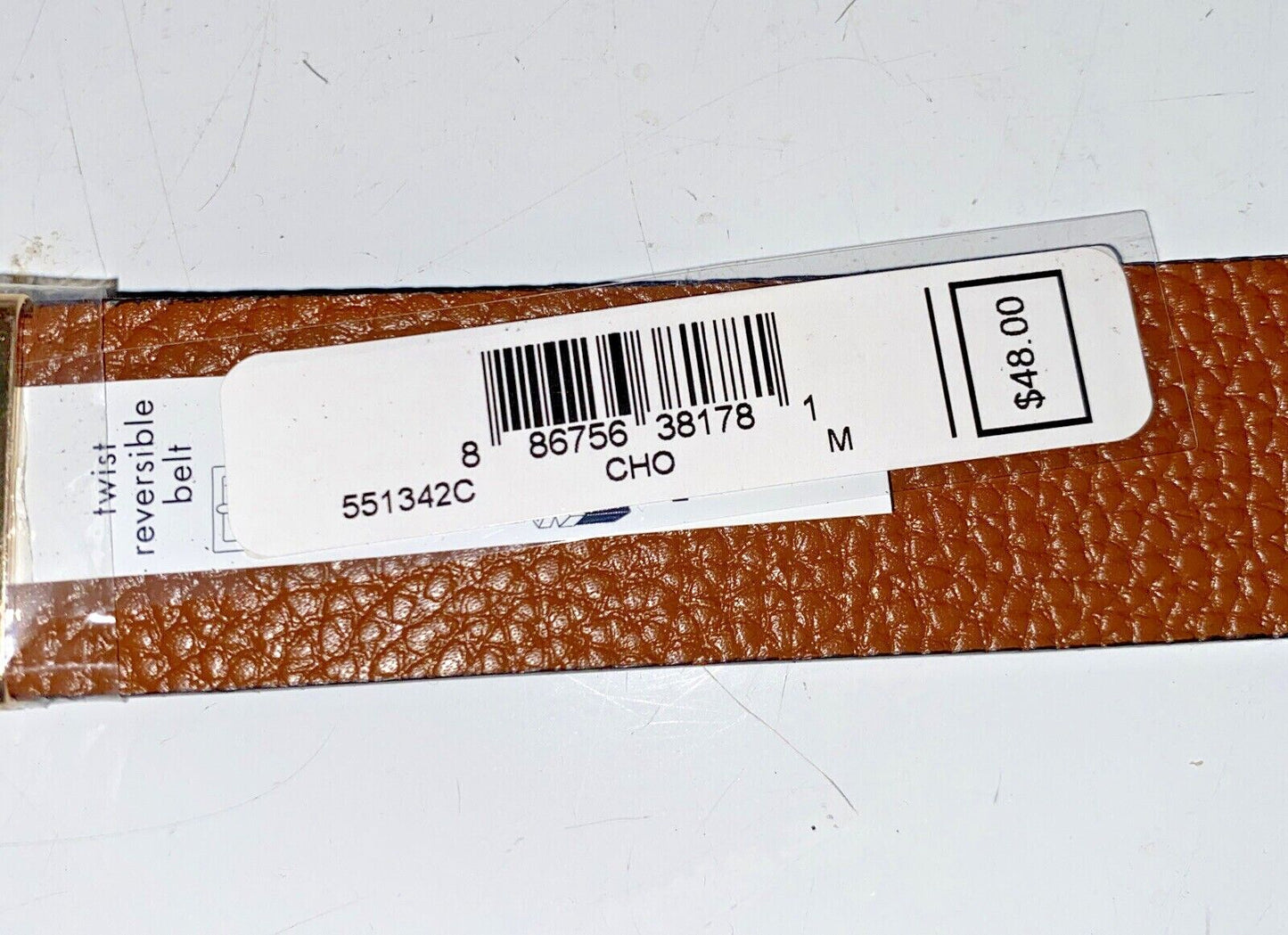 Michael Kors Belt Reversible Chocolate To Luggage Two-Tone MK Logo Buckle Nice!!