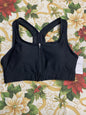 JOCKEY WOMEN'S HIGH IMPACT MESH BACK ZIP FRONT SPORTS BRA BLACK MEDIUM
