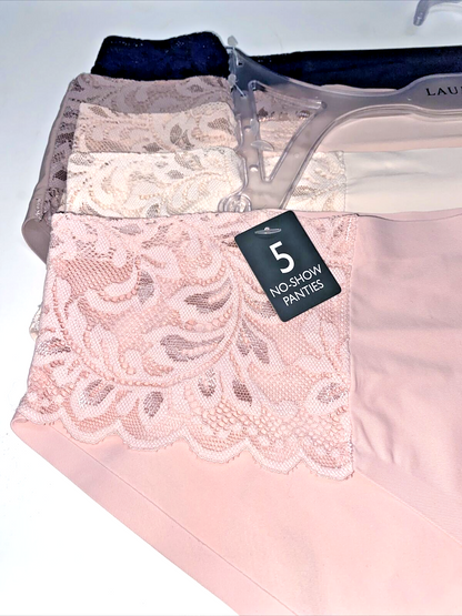 Laura Ashley LACE Hipster Panties XL~ 5Pk SEXY Multicolor~ Style LA9527~NO SHOW
