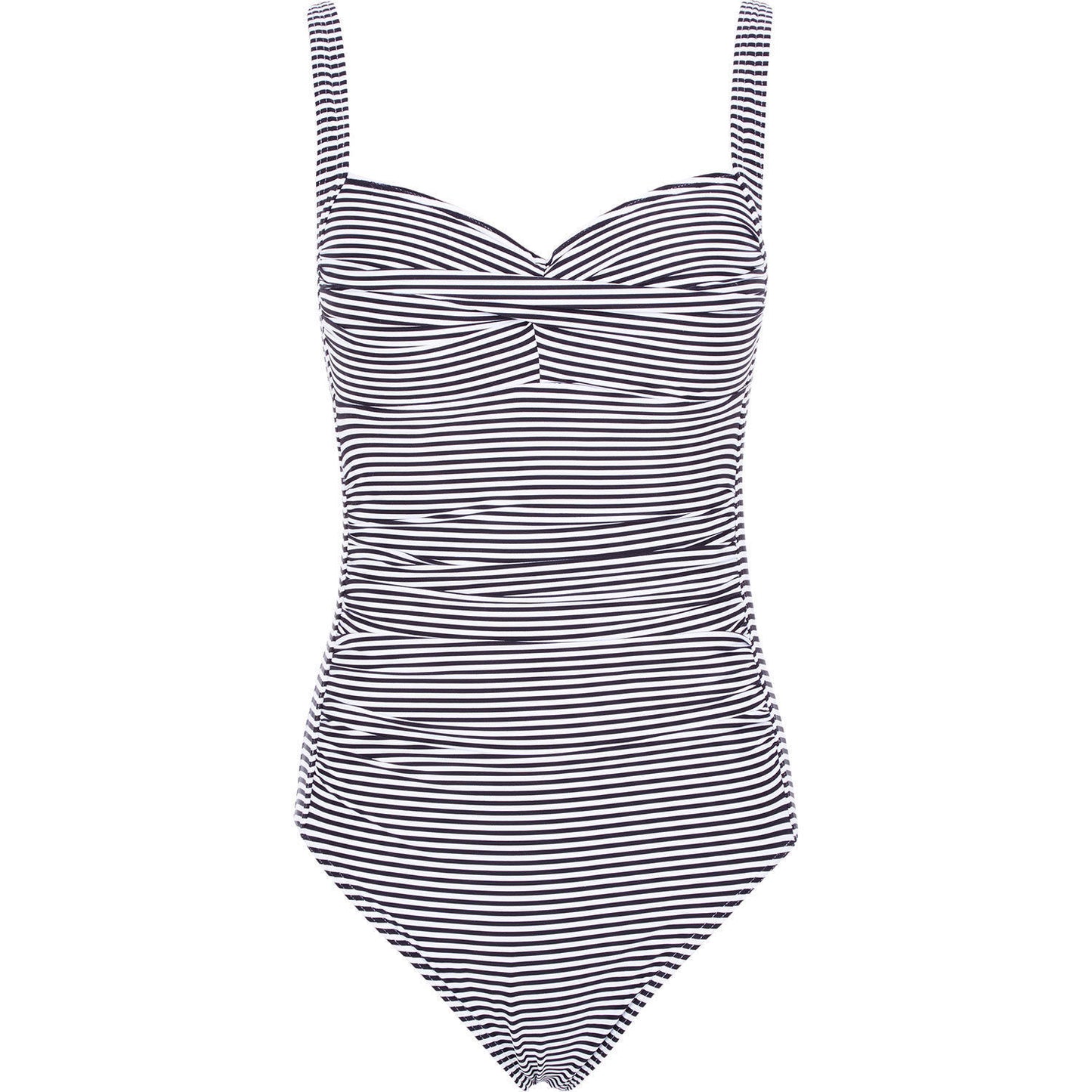 NIP TUCK BOND EYE ONE PIECE SWIMSUIT Sweetheart Shirred Maillot Black/White US 8