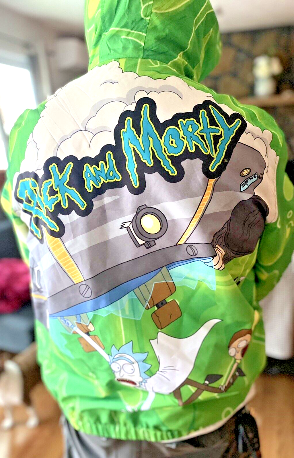 Rick and Morty Members Only Pullover Windbreaker Jacket Sze. Medium ~SUPER COOL!