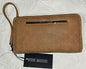 Steve Madden Wallet Wristlet Camel (tan) With Small Stamped Logo Gold Zipper