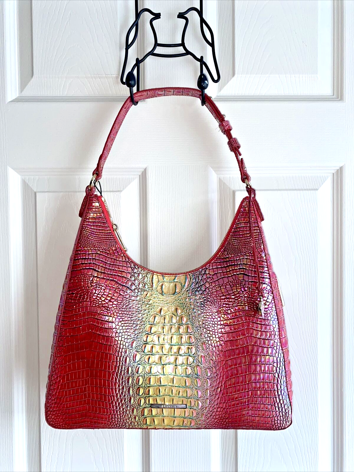 Brahmin Tabitha Shoulder Bag Dragonfruit Ombre Mini Melbourne Genuine Leather