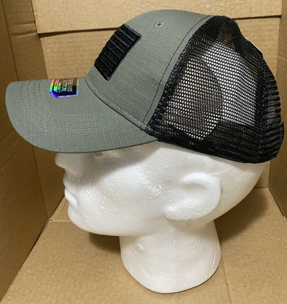 Highland Tactical Hat Khaki Green With Black American Flag