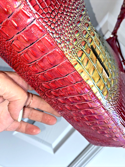 Brahmin Tabitha Shoulder Bag Dragonfruit Ombre Mini Melbourne Genuine Leather