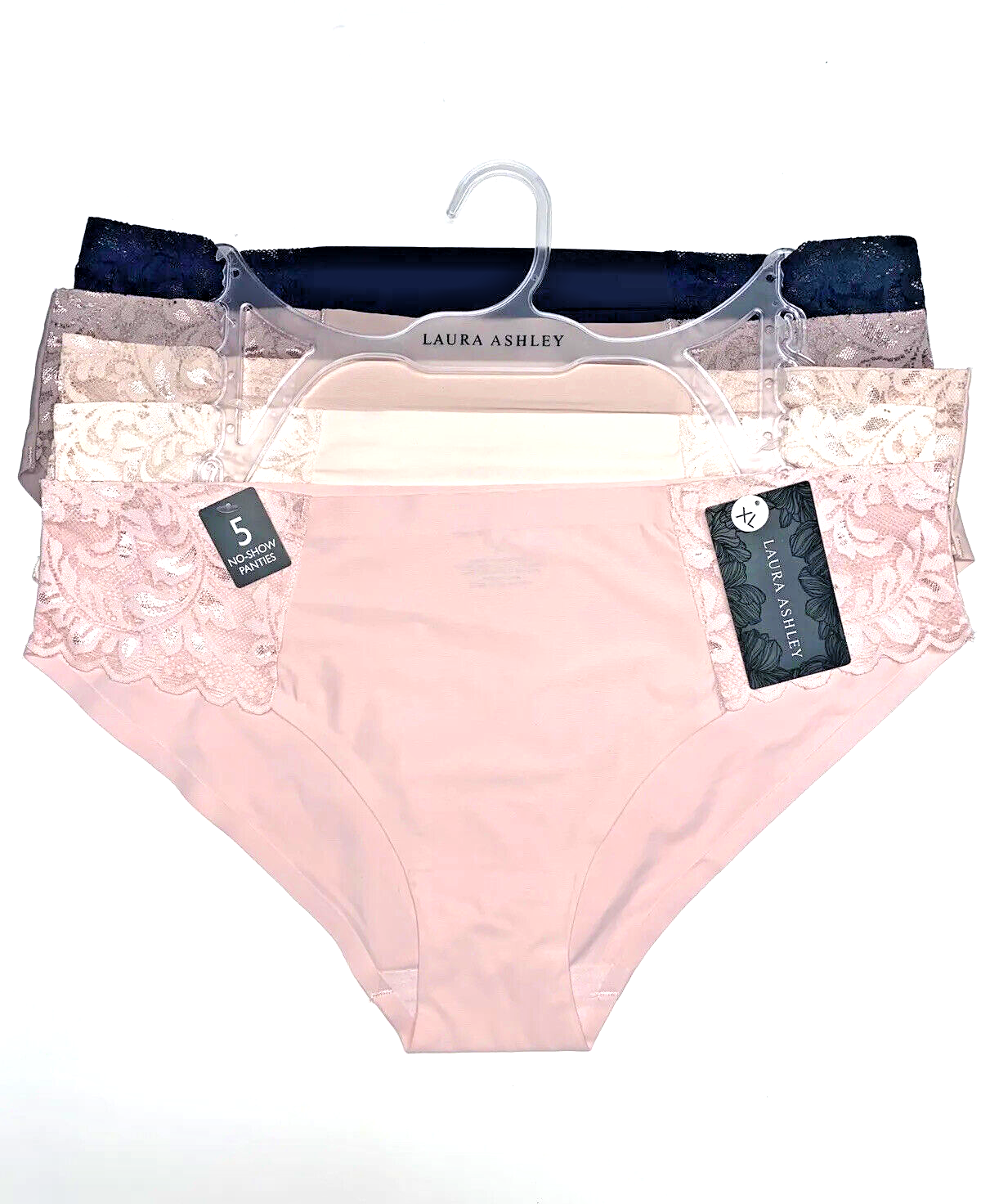 Laura Ashley LACE Hipster Panties XL~ 5Pk SEXY Multicolor~ Style LA9527~NO SHOW