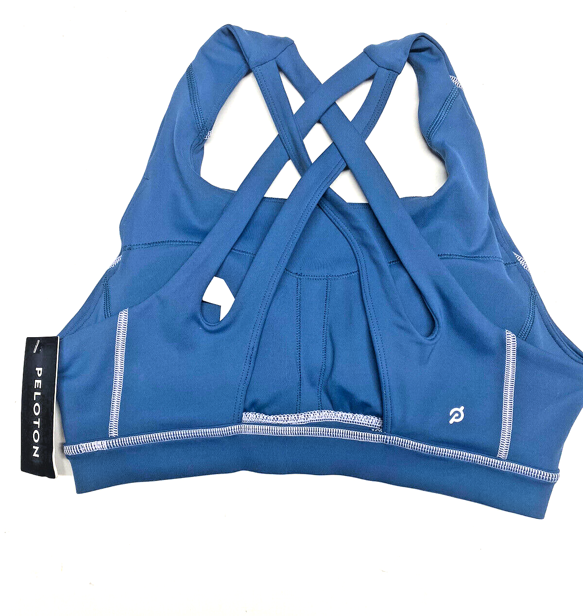 Peloton Move Mission Strappy Criss-Cross Back Sports Bra Blue Sz MEDIUM~NWT