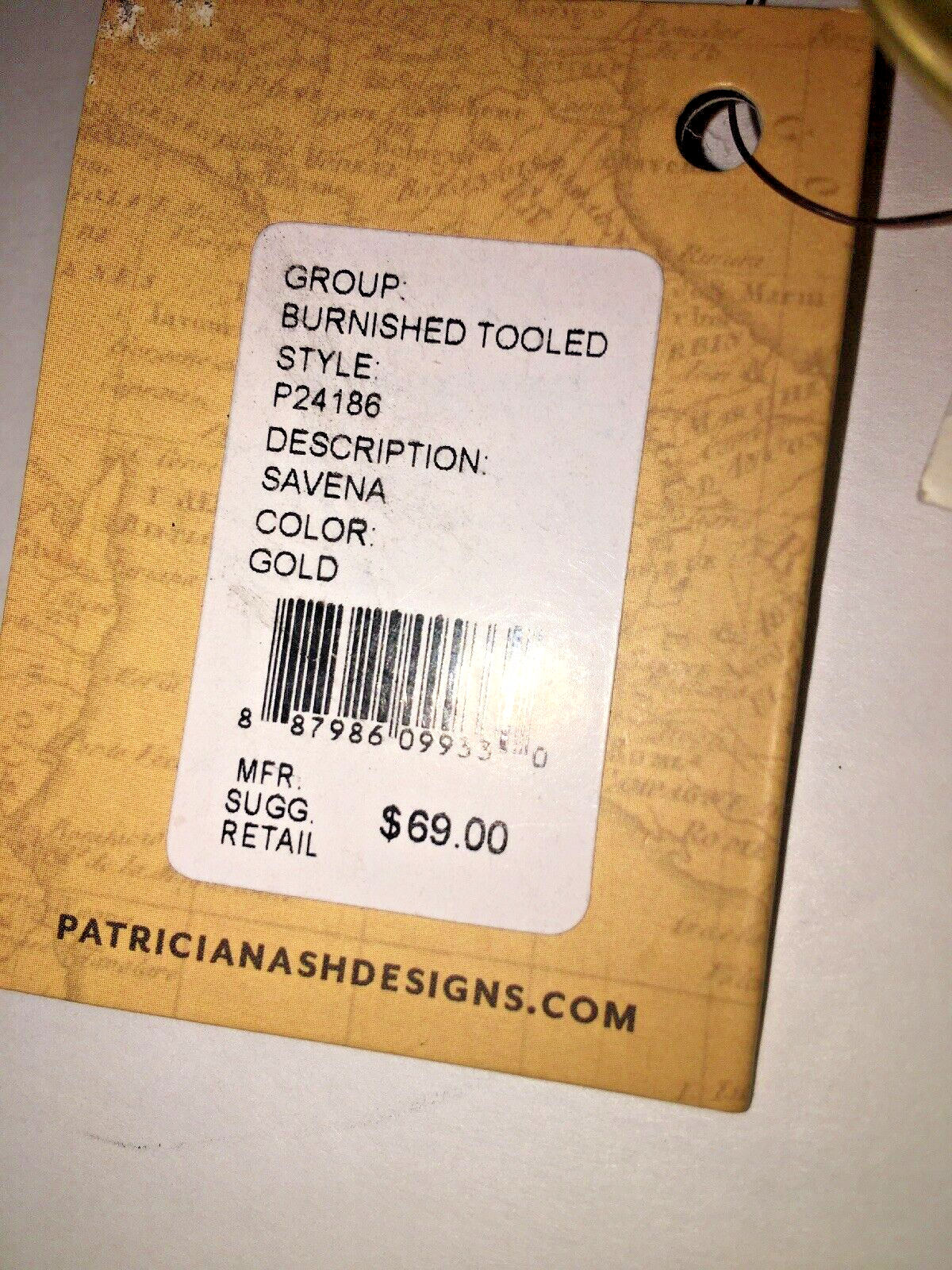 PATRICIA NASH Savena Burnished Tooled Gold Kiss Lock Wrist-let -AUTHENTIC & NEW