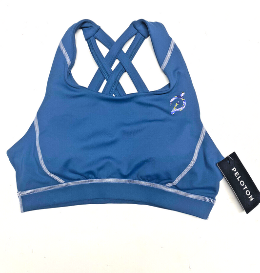 Peloton Move Mission Strappy Criss-Cross Back Sports Bra Blue Sz MEDIUM~NWT