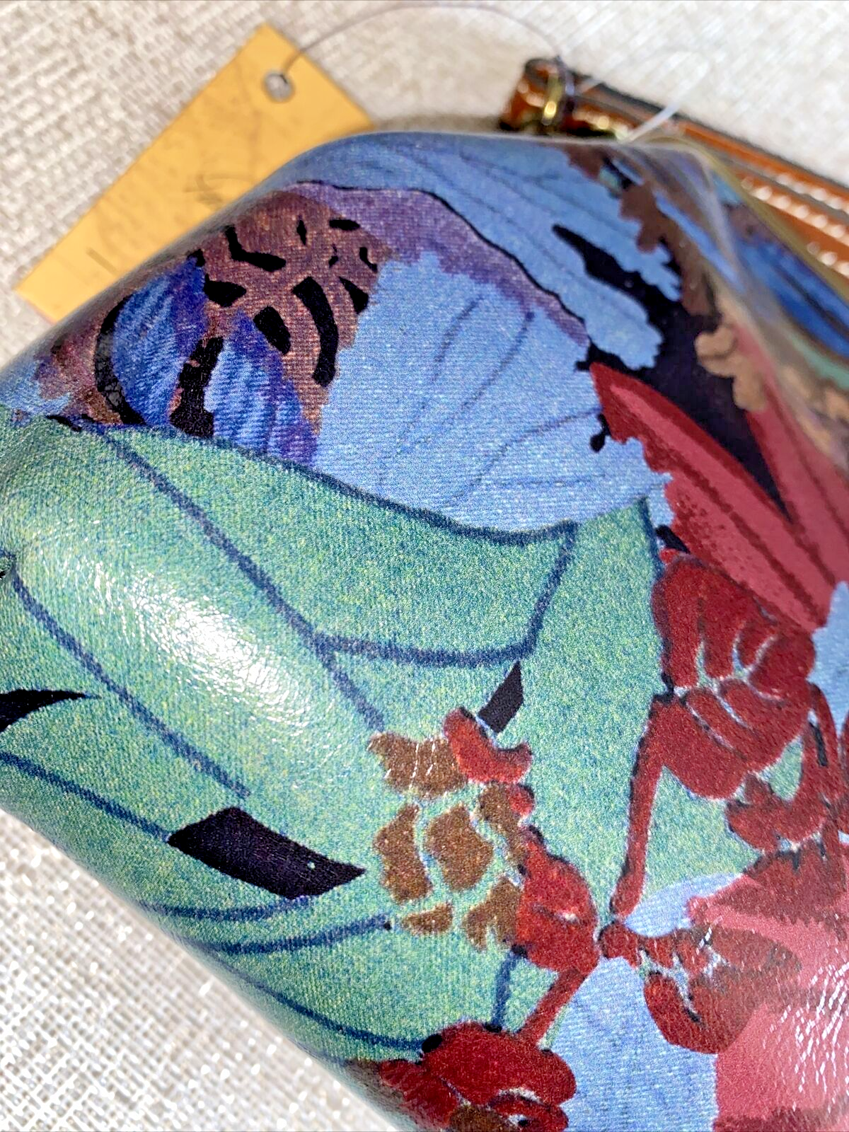 Patricia Nash Blue Forest Hand-Bag Wristlet Savena 100% Authentic Leather CUTE!