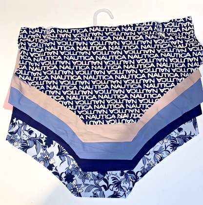 NÁUTICA ~ Women's NT9509~ Laser Briefs Panties Hipsters 5-Pair ~ XL  ~UNIQUE