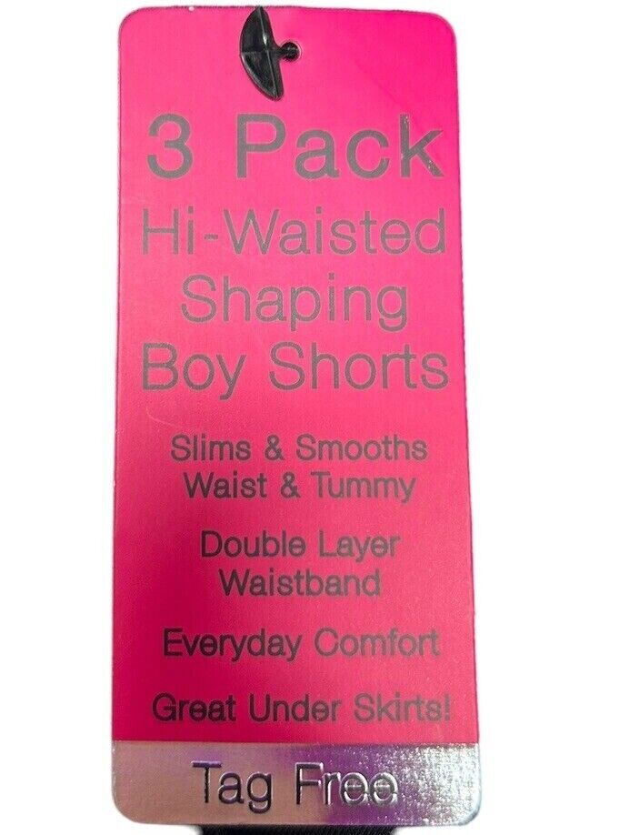 bebe Women’s 3 Pack~Light Control~Microfiber Shaping Briefs BoyShort~High Waist