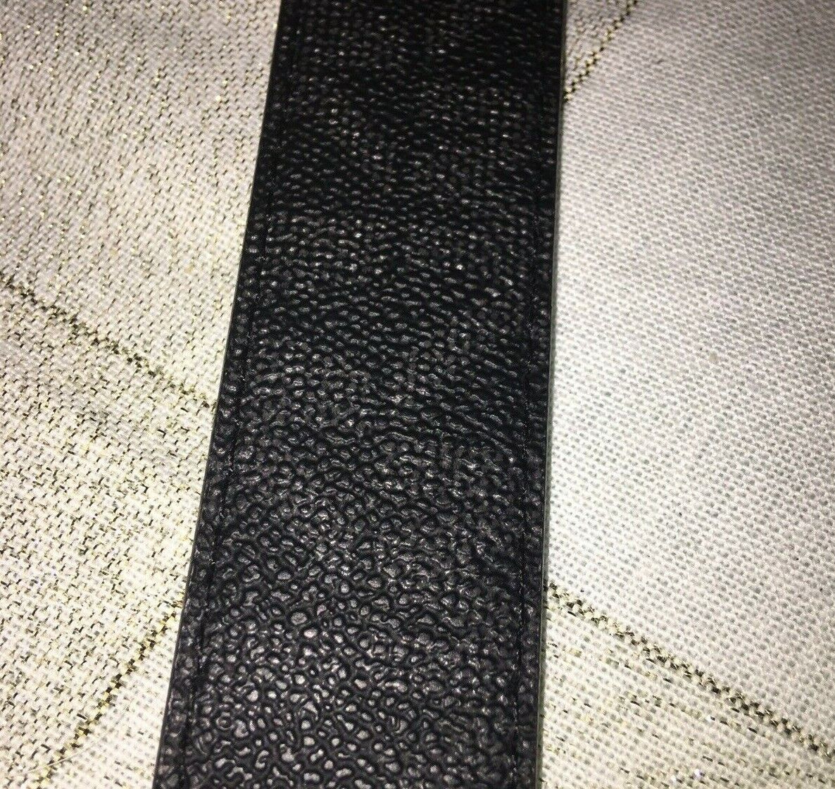 MICHAEL KORS BELT BLACK TO BLACK MK LOGO TWIST REVSESIBLE SILVER BUCKLE MSRP $58