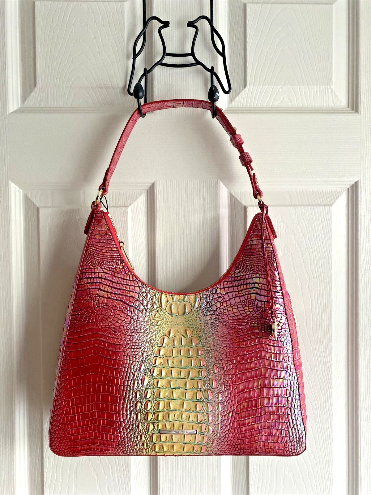 Brahmin Tabitha Shoulder Bag Dragonfruit Ombre Mini Melbourne Genuine Leather