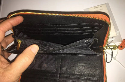STEVE MADDEN WALLET WRISTLET CORAL SMOOTH TEXTURED GOLD ZIPPER