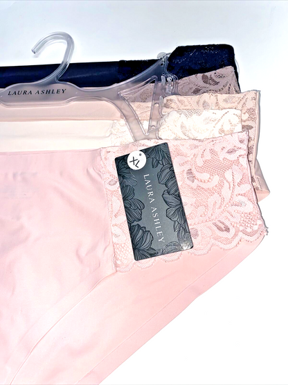 Laura Ashley LACE Hipster Panties Large~5Pk SEXY Multicolor~Style LA9527~NO SHOW